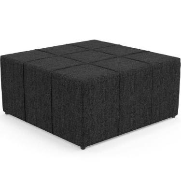 Imagem de Puff Quadrado Milano 90x90cm W01 Linho Chumbo - LYAM DECOR