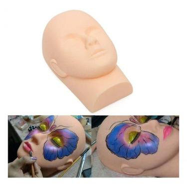 Imagem de Cílios Maquiagem Prática Modelo Manequim De Cabeça Chata