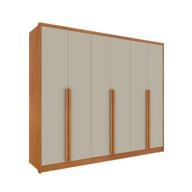 Imagem de Guarda Roupa Casal 100% Mdf 6 Portas 6 Gavetas Realeza S/ Espelho S/ Pés - Tcil Cinamomo/off White