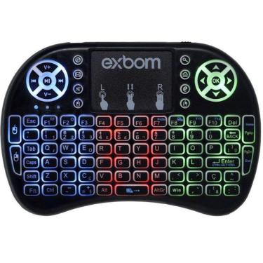 Imagem de Mini Teclado Sem Fio Com Touchpad E Led - 2695 - Exbom
