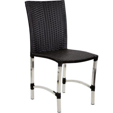 Imagem de Cadeira Em Alumínio Cannes, Mesa De Jantar - Trama  Preto