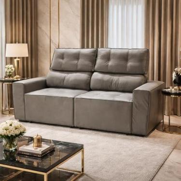 Imagem de Sofá Para Sala Reclinavel Estofado Price 180cm Veludo - Star Confort, 