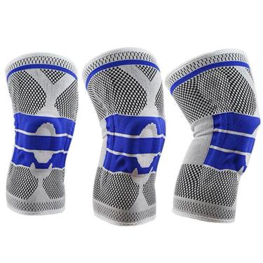 Imagem de Joelheira Ortopedica Gel Compressao Suporte Exercicio Joelho Patela Apoio Exercicio Ajustavel Corrid