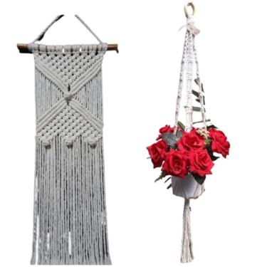 Imagem de Kit Painel Macramê E Suporte Plantas.