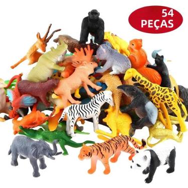 Imagem de Conjunto De Brinquedos De Animais Da Selva Miniatura 54 Peças Animais 