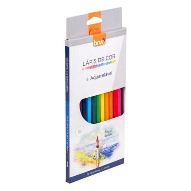Imagem de Lápis De Cor 12 Cores Sextavado Aquarelável Brw
