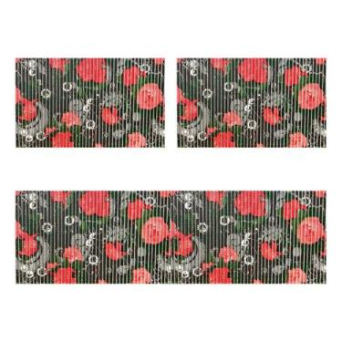 Imagem de Kit 3 Tapetes Cozinha Banheiro Compacto Passadeira Duna Soft Antiderra