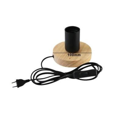 Imagem de Luminária De Mesa Retrô Moderna De Madeira E27 Com Plugue EU, Luz De E