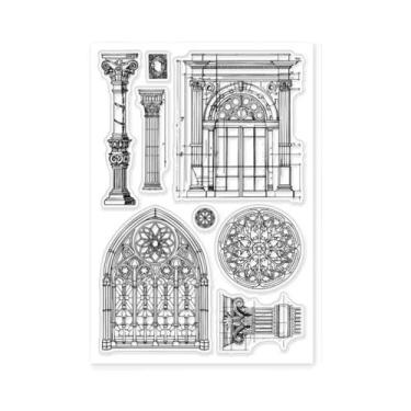 Imagem de Carimbos Transparentes Vintage Para Scrapbooking DIY: Fundo De Janelas