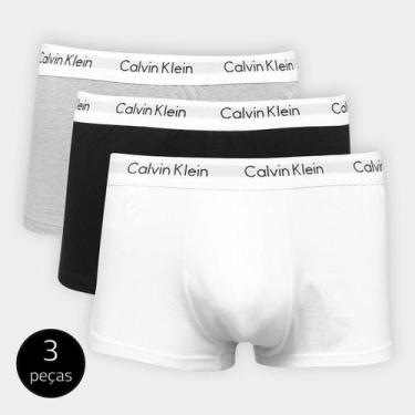Imagem de Kit Cueca Boxer Calvin Klein Trunk 3 Peças, Cinza, Preto, M