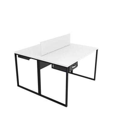 Imagem de Escrivaninha Mesa Escritório com Gavetas 1 Gaveta 2 Lugares 120cm Indu