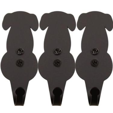 Imagem de Kit 3 Ganchos Cabideiros de Parede Multiuso Cachorro 8cm Luft Masutti 