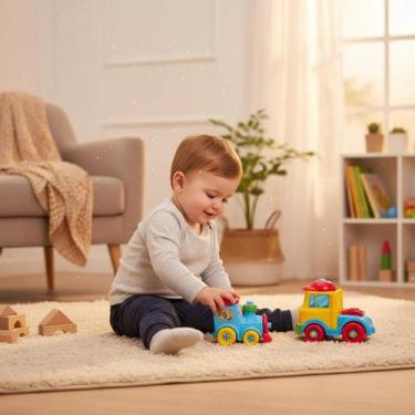 Imagem de Kit Caminhão e Trem Brinquedo Multicolorido Infantil com Acessórios em