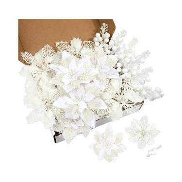 Imagem de 21 Peças De Flores Artificiais E Buquê De Frutas Vermelhas Para Decora