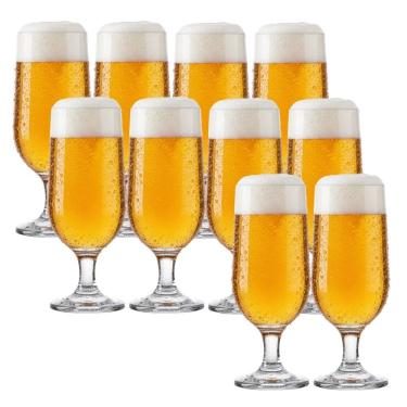 Imagem de Jogo 10 Copo De Cerveja Taça De Vidro Chopp Eden Transparente 300ml G4u Class Home