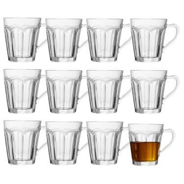 Imagem de Jogo 12 Xícara De Chá Café Belle Epoque Vidro Resistente Transparente 180ml Lyor