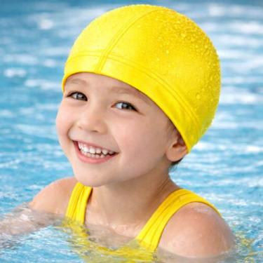 Imagem de Touca de natação lisa de pu piscina cor:amarela - AURORA, Amarelo