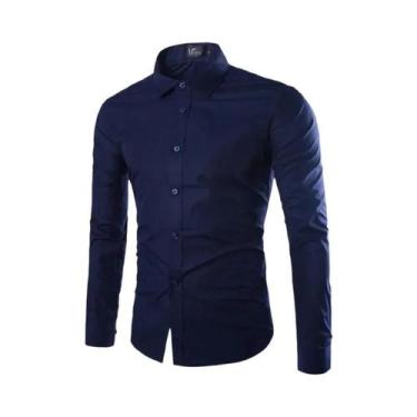 Imagem de Camisas Listradas Slim Fit Masculinas Preta E Branca De Manga Longa Pa