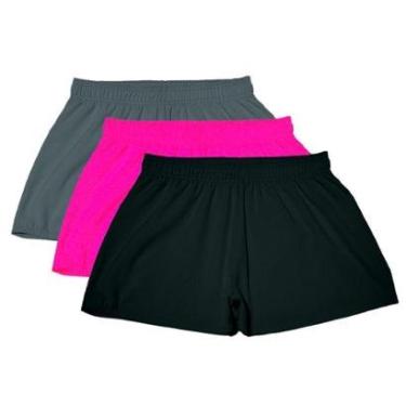 Imagem de Kit 3 Shorts Feminino Esportivo Treino Academia-Feminino