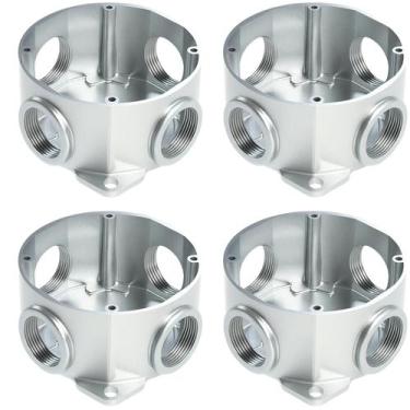 Imagem de 4 Condulete Redondo Múltiplo 1/2 Polegada Alumínio Sieg
