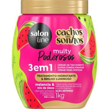 Imagem de Creme para Pentear 3 em 1 Ultra Hidratação 1kg Salon Line Multy para cabelos cacheados e crespos