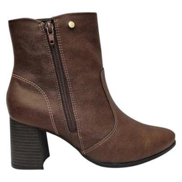 Imagem de Bota Feminino Ramarim 24-95101 Cano Curto Salto Bloco Alto Casual-Feminino
