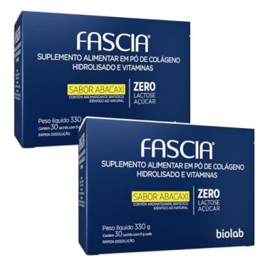 Imagem de Fascia Colágeno Sabor Abacaxi Kit 2 Caixas C/30 Saches Cada Caixa