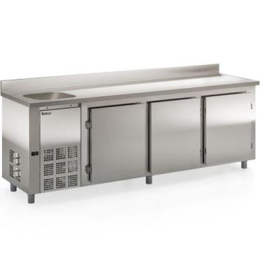 Imagem de Balcão de Encosto 3 Portas e 1 Pia 765 Litros GBFE250CE Inox Gelopar 2