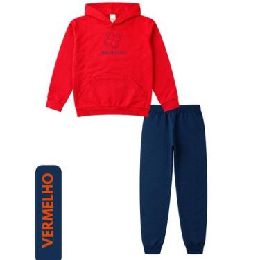 Imagem de Conjunto Moletom Infantil Juvenil Masculino Blusa e Calça Flanelado, c