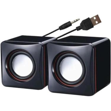 Imagem de Caixa de Som para PC e Notebook BrazilPC D02L Audio P2 e USB Preto Som