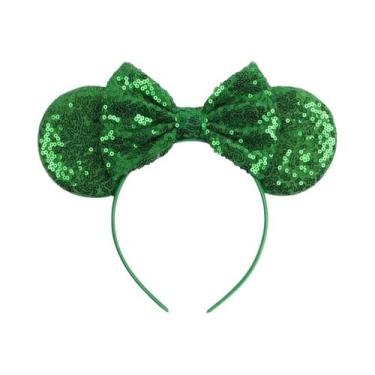 Imagem de Tiara De Orelhas De Rato Com Laço De Lantejoulas De 5 Polegadas Para M