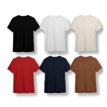 Imagem de Camisetas Masculinas Lisas 100% Algodão - NoBrand, Marrom, G2