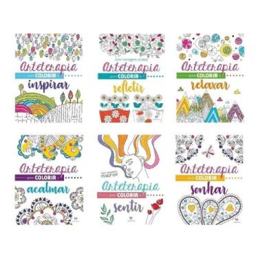 Imagem de Super Kit c/6 Livros Para Colorir Arteterapia Antiestresse - Acalmar,R