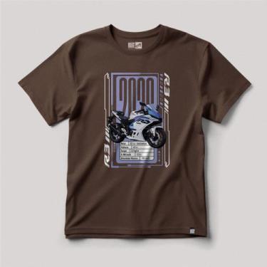Imagem de Camiseta 100% Algodão Moto R3 Speed GP Racer Premium - The Route, Marr
