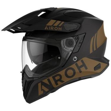 Imagem de Capacete Airoh Commander Dourado Big Trail Trilha Off Road, Preto Dour