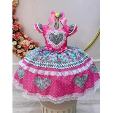 Imagem de Vestido Festa Junina LUXO Premium Rosa com Verde 4 6 - Loja Conforto K