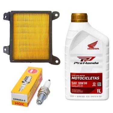 Imagem de Kit Revisão Bros 160 2025 Oleo Honda 10w30, Vela e Filtro Ar - NGK