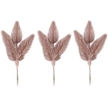Imagem de Jogo 3 Galhos Pick Pinheiro Natal Rosê Fosco 14cm - Magizi - Yangzi