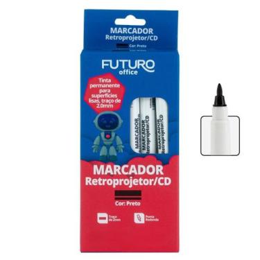 Imagem de 10 Canetas Marcador Retroprojetor Permanente 3mm Plástico Acrílico Vin