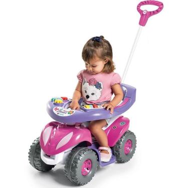 Imagem de Veículo para Bebê Super Flower 2 em 1 com Atividades Didáticas Rosa Calesita Brinquedos