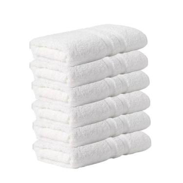 Imagem de Kit 6x Toalha Lavabo 100% Algodão Egípcio Branco Buddemeyer