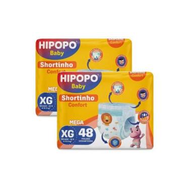Imagem de Kit c/2un fralda calça hipopó tam xg 48un cada
