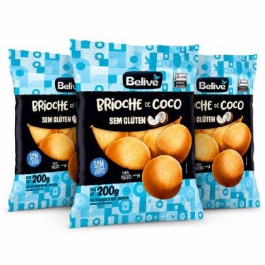 Imagem de Kit 3 Brioche de Coco s/ Glúten BELIVE 200g - BELIVE Alimentos Saudáve