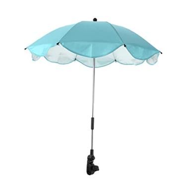 Imagem de Baby Stroller Parasol - Ajustável 360 Fácil Dobrável Dobrável Destacável Capa de terre para Buggy Bleachers Tro, Lago Azul