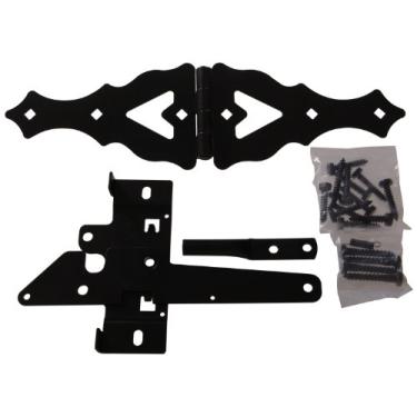 Imagem de The Hillman Group Kit de ferragens para portão 853165 - acabamento preto, 1 unidade