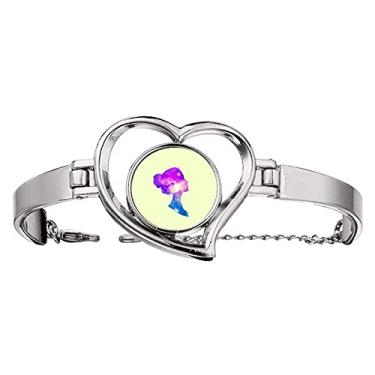 Imagem de N/A N/A Pulseira Avatar Star Girl contorno coração joia pulseira fio bracelete, medium, metal