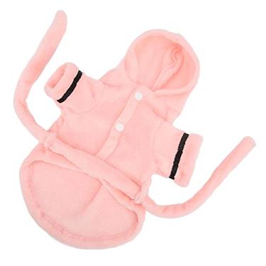 Imagem de Shanrya Pijama com capuz para filhotes, botão de pressão para animais de estimação multiuso com cós para cães para gatos (M)