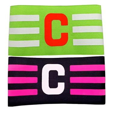 Imagem de Faixa de Capitão Braçadeira de Futebol Pack 2 Unidades Várias Cores Pronta Entrega (Preta e Verde Limão)