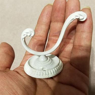 Imagem de Gancho de metal para pendurar suporte de colírio montado na parede casa cozinha banheiro ferro cabide decorativo (cor: branco)