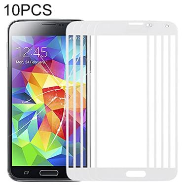 Imagem de HUANGYUNCHAO Acessórios telefônicos 10 pcs Lente de vidro exterior da tela frontal para Samsung Galaxy S5 / G900 Substituição do telefone celular
